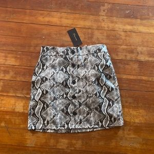 Faux leather snakeskin skirt